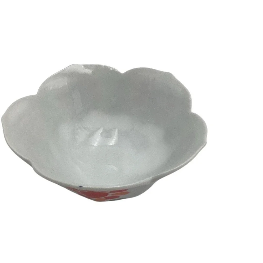 Vintage‎ Floral Dessert Bowl Scalloped Rim 3in